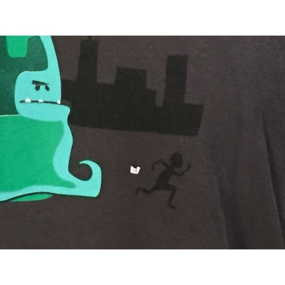 Shirt Woot Humor Run Road Race Wave Monster Chase Slime Eats Runner Work Out 3X - Picture 6 of 6